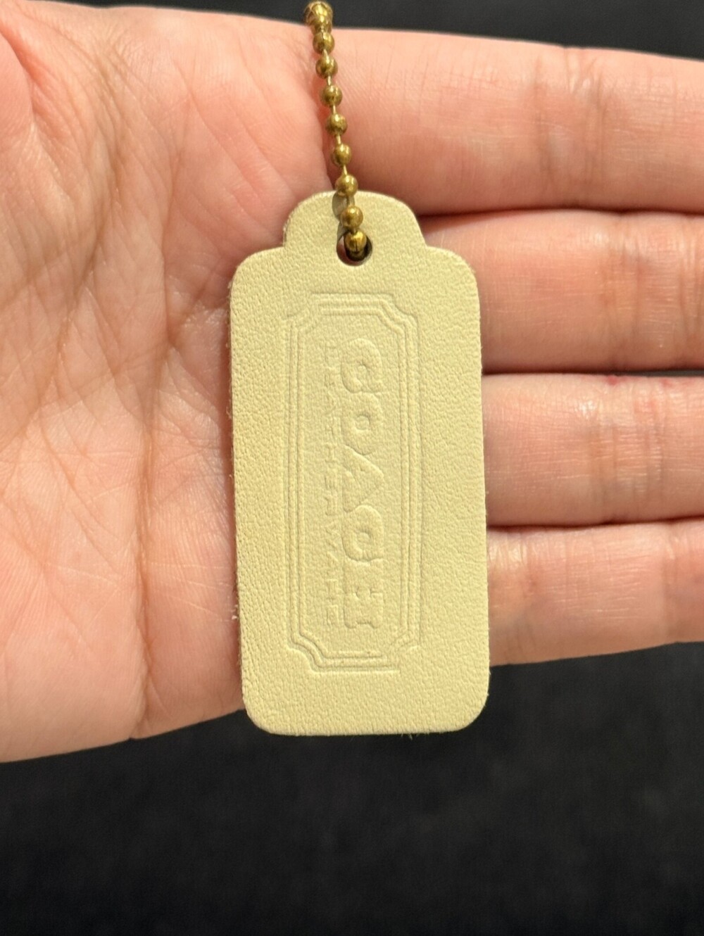 2.25" Vintage Coach Leather Key Fob Keychain Hangtag